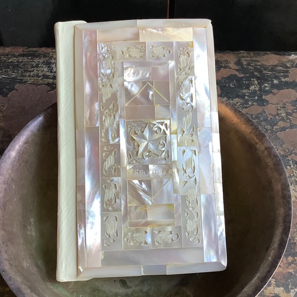 Vintage Other - VTG Carved Mother of Pearl Covered Bible